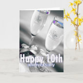 10. Hochzeitstag Champagnerfeier Karte (Gelbe Blume)