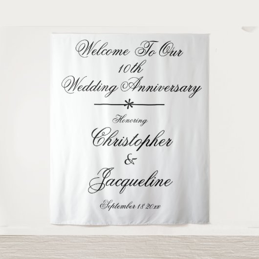 10. Hochzeitstag Chic Foto Stand Hintergrund Wandteppich (Vorderseite)