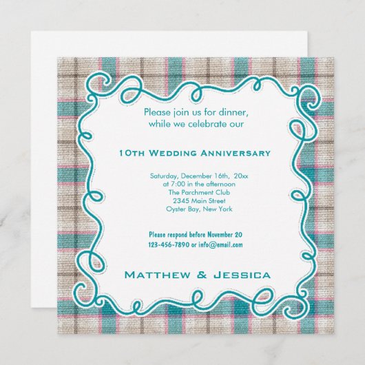 10. Hochzeitstag Einladung (Vorne/Hinten)