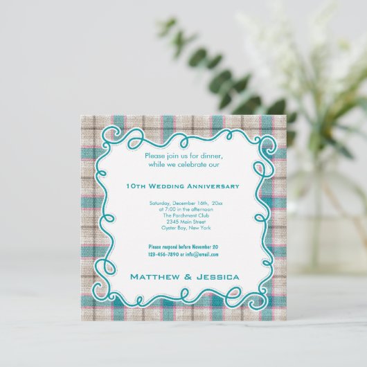 10. Hochzeitstag Einladung (Stehend Vorderseite)