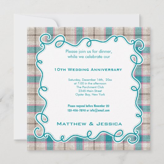 10. Hochzeitstag Einladung (Vorderseite)