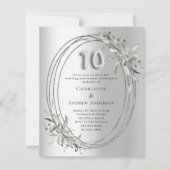 10. Hochzeitstag Einladung zum Silberblättern (Vorderseite)
