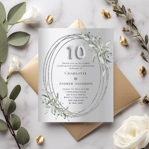 10. Hochzeitstag Einladung zum Silberblättern