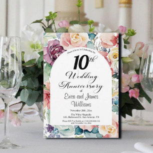10. Hochzeitstag Elegantes Drehbuch Einladung