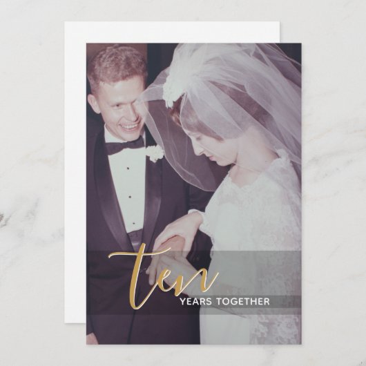 10. Hochzeitstag & Foto Einladung (Vorne/Hinten)