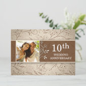 10. Hochzeitstag Foto Einladungen (Stehend Vorderseite)
