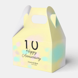 10 Hochzeitstag gelber Pastellname Retro-Bo Geschenkschachtel