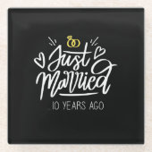 10. Hochzeitstag Glasuntersetzer (Vorderseite)