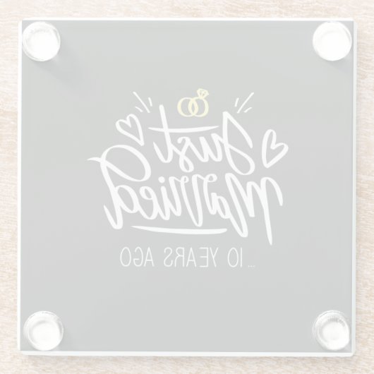 10. Hochzeitstag Glasuntersetzer (Rückseite)