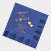 10. Hochzeitstag jubelt zwei Herzen Servietten Mit Folie (Links)