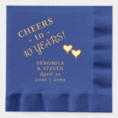 10. Hochzeitstag jubelt zwei Herzen Servietten Mit Folie (Vorderseite)