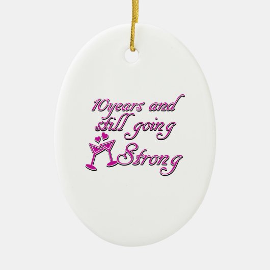 10. Hochzeitstag Keramik Ornament (Vorne)