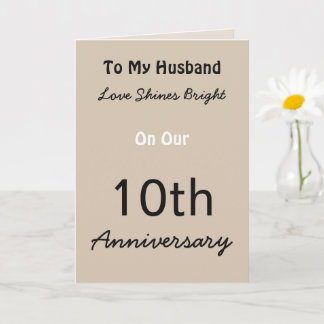 10. Hochzeitstag Liebeskarte für den Ehemann. Karte