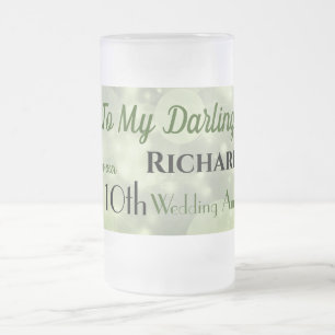 10. Hochzeitstag Mattglas Bierglas