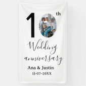 10. Hochzeitstag Name Foto fett Brief st Banner (Vertikal)