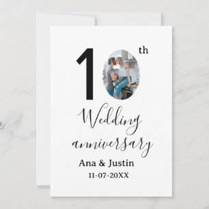 10. Hochzeitstag Name Foto fett Brief st Einladung