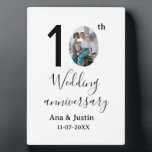 10. Hochzeitstag Name Foto fett Brief st Fotoplatte<br><div class="desc">Entwurf</div>
