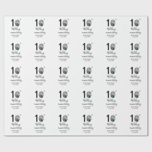 10. Hochzeitstag Name Foto fett Brief st Geschenkpapier