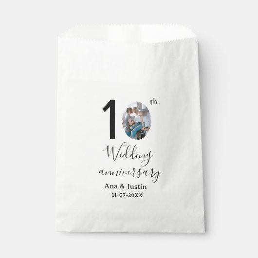 10. Hochzeitstag Name Foto fett Brief st Geschenktütchen (Vorderseite)
