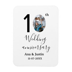 10. Hochzeitstag Name Foto fett Brief st Magnet