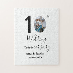 10. Hochzeitstag Name Foto fett Brief st Puzzle