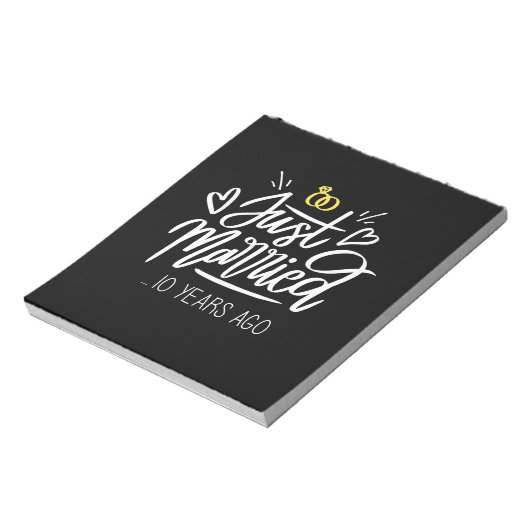 | 10. Hochzeitstag Notizblock (Rotiert)