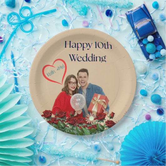 10. Hochzeitstag Pappteller (Party)