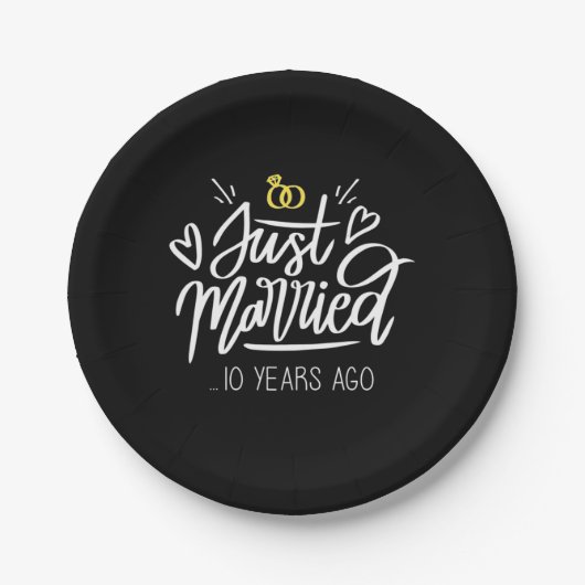 10. Hochzeitstag Pappteller (Vorderseite)