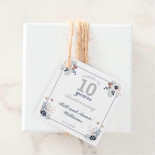 10. Hochzeitstag Party bis 10 Jahre Geschenkanhänger (Beispiel)