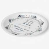 10. Hochzeitstag Party bis 10 Jahre Pappteller (Schrägansicht)