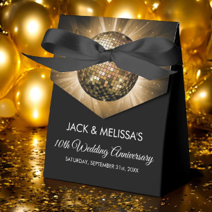 10. Hochzeitstag Party Gold Disco Ball Geschenkschachtel