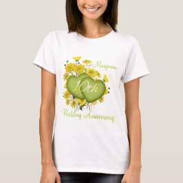 10. Hochzeitstag Party Wildblume Herz T-Shirt