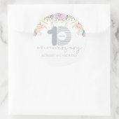 10. Hochzeitstag Personalisiert Runder Aufkleber (Tasche)