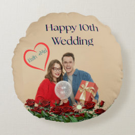 10. Hochzeitstag Rundes Kissen