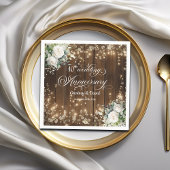 10. Hochzeitstag Rustikale String Lights Serviette