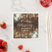 10. Hochzeitstag Rustikale String Lights Serviette (Beispiel)