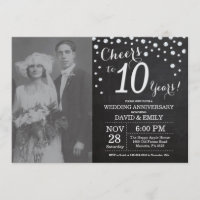 10. Hochzeitstag Schwarzes Silber Chalkboard