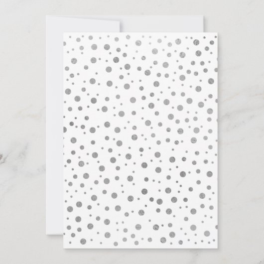 10. Hochzeitstag - Silber & Weiß Einladung (Rückseite)