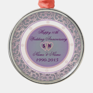 10. Hochzeitstag Silbernes Ornament