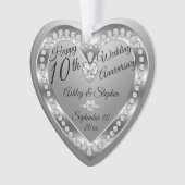 10. Hochzeitstag Silver Diamonds Foto Ornament (Vorderseite)
