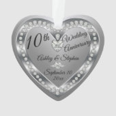 10. Hochzeitstag Silver Diamonds - Sake Ornament (Rückseite)