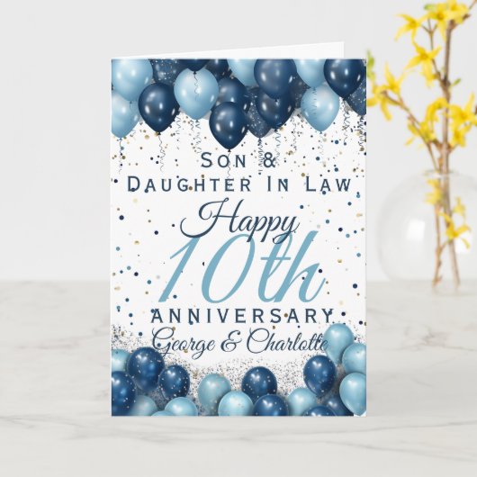 10. Hochzeitstag Son-Tochter Karte (Gelbe Blume)