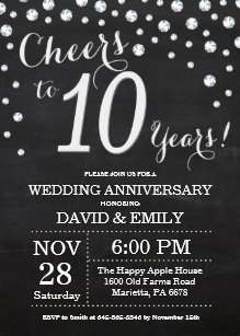 10 Hochzeitstag Einladungen Zazzle De