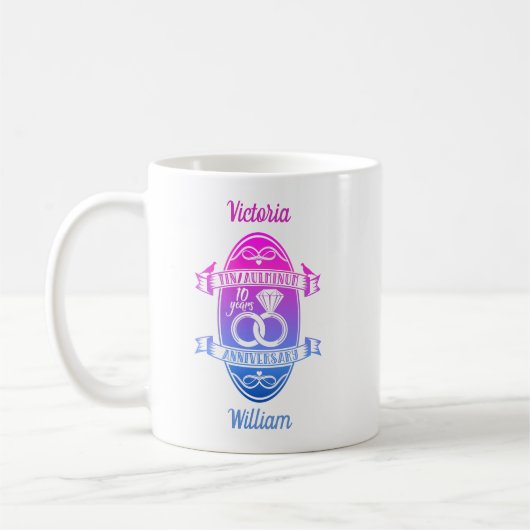 10. Hochzeitstag TIN ALUMINUM Kaffeetasse (Links)