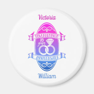 10. Hochzeitstag TIN ALUMINUM Magnet