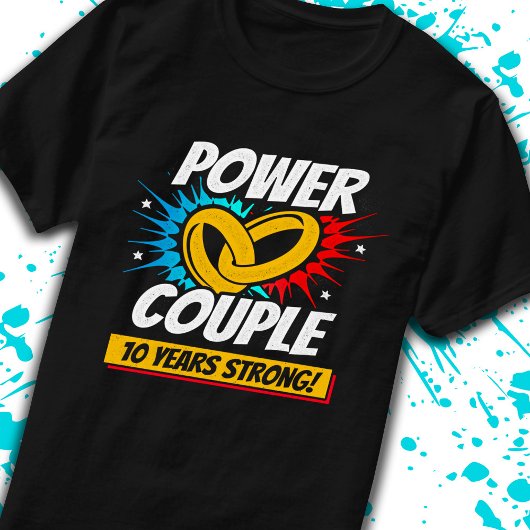 10. Hochzeitstag Verheiratete Paare 10 Jahre Stark T-Shirt