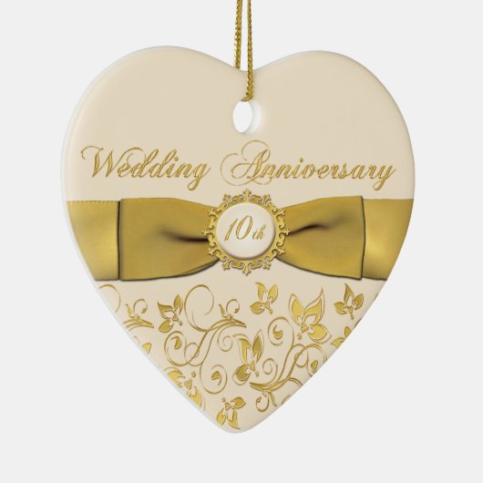 10. Hochzeitstag-Weihnachtsverzierung Keramik Ornament (Rechts)