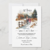 10. Hochzeitstag Winterlandschaft Romantik Save The Date (Vorderseite)