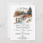 10. Hochzeitstag Winterlandschaft Romantisch Einladung (Vorderseite)