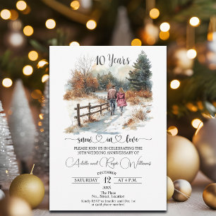 10. Hochzeitstag Winterlandschaft Romantisch Einladung